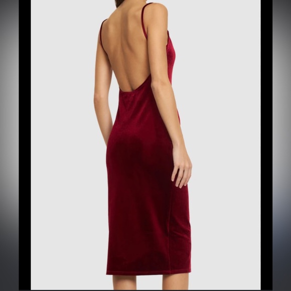 Reformation Merel Velvet Dress in Red Sz.M - Picture 12 of 13